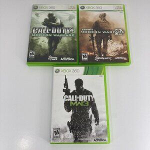 Call Of Duty Game Lot Xbox 360 Bundle Modern Warfare 1, 2 & 3 - TESTED